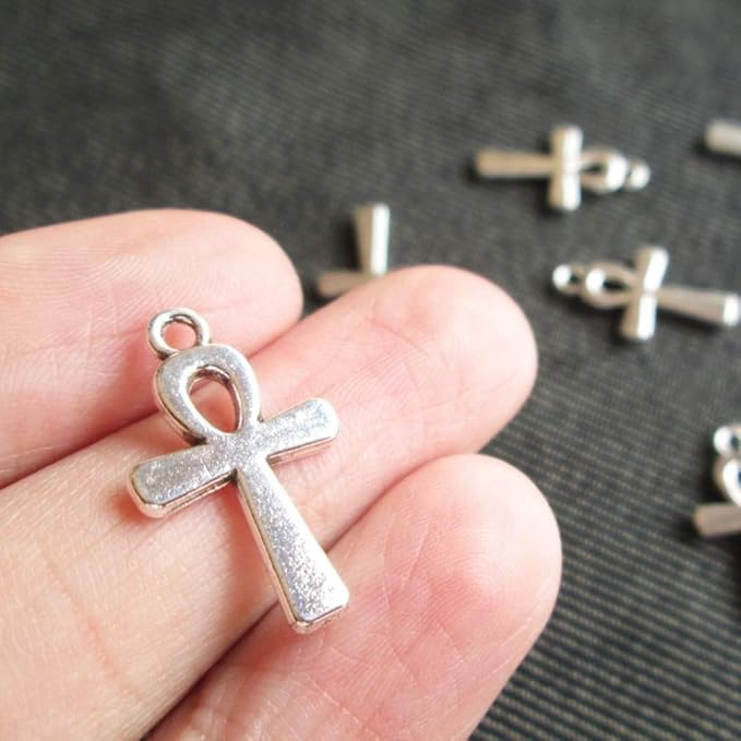 10 ankh 埃及十字架吊坠古银色 (ns137)